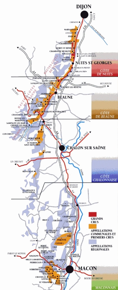Mappa della borgogna